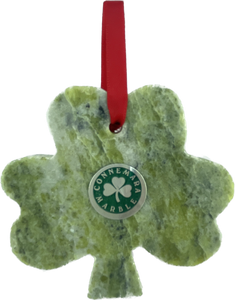 CARVED CONNEMARA MARBLE SHAMROCK CHRISTMAS DECORATION