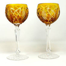 Load image into Gallery viewer, Amber Old Celtic Hock Wine Glass