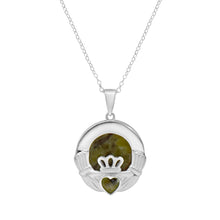 Load image into Gallery viewer, Claddagh Silver Connemara Marble Pendant