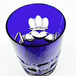 NEW! Blue Claddagh Stemless Champagne Glass - Pair