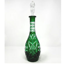 Load image into Gallery viewer, Green Shamrock Crystal Decanter