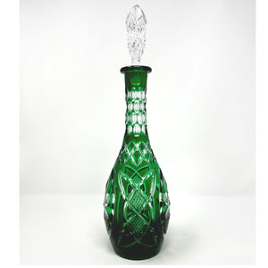 Green Shamrock Crystal Decanter