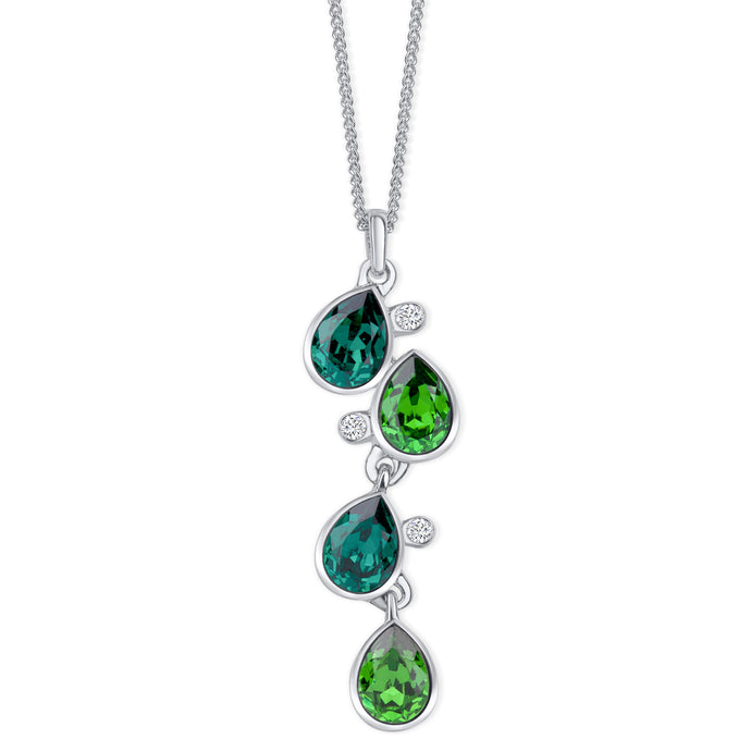 Celtic Dew Drops Crystal Pendant - Multi Green