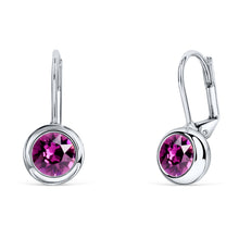 Load image into Gallery viewer, Solitaire Round Bezel Lever Back Earrings