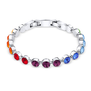 Rainbow Crystal Tennis Bracelet