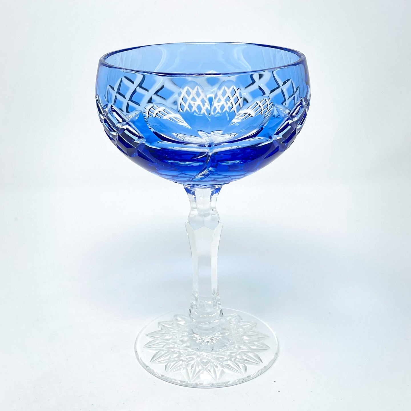 Blue Shamrock Saucer Champagne Glass